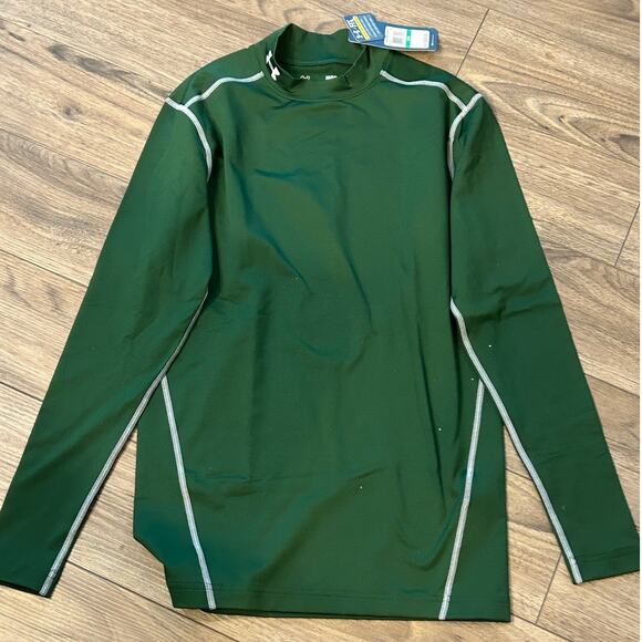 Under Armour ColdGear Base Layer Compression Shirt Long Sleeve Green Sports NWT - Picture 1 of 6